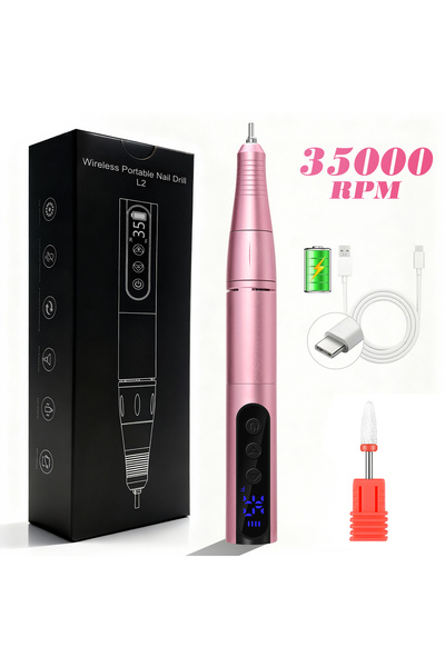 Choice L2-Pink NEW Electric Nail Drill Machine 12000RPM USB Rechargeable Nail...