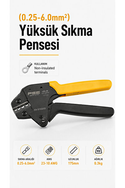 FSE (0.25-6.0mm²) Yüksük Sıkma Pensesi