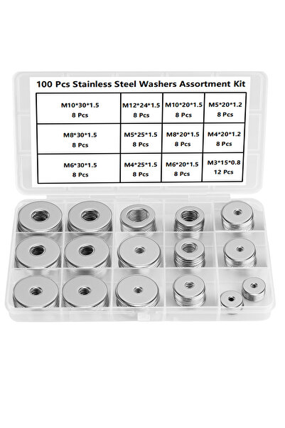 Choice 100pcs 18-8(304) Stainless Steel Fender Washers, Flat Washers for Scre...