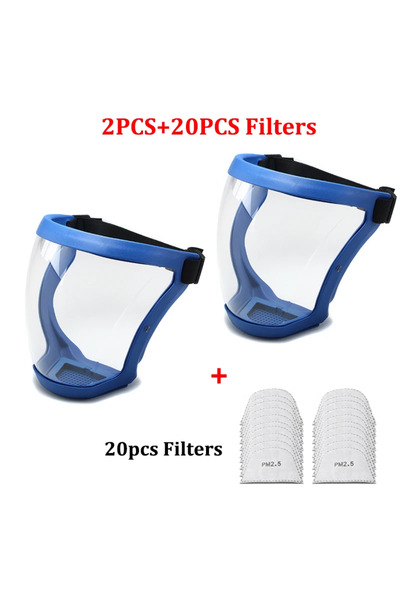 Choice 2PCS Blue Set Protection Mask Splashproof Transparent Facial Protector...