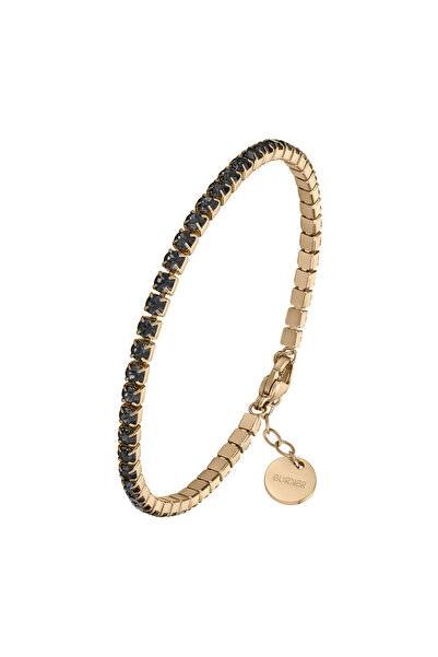 Burker Armband Damen Ava Gold mit schwarzen Zirkonia-Kristallen