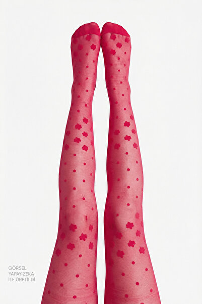 Penti Tango Red Pretty Dotted Daisy Pantyhose