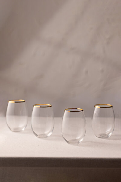 Rakle Astoria Gold 4-Piece Water Glass Set 350 Cc