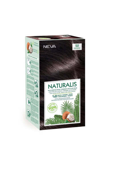 Neva Vopsea de păr vegană fără amoniac, Satin deschis intens 5.0, Naturalis, ...