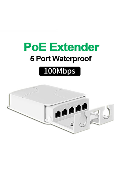 Choice موسع نطاق POE 100 متر 5 منافذ مقاوم للماء مع 4 منافذ مكرر 100/1000 ميج...