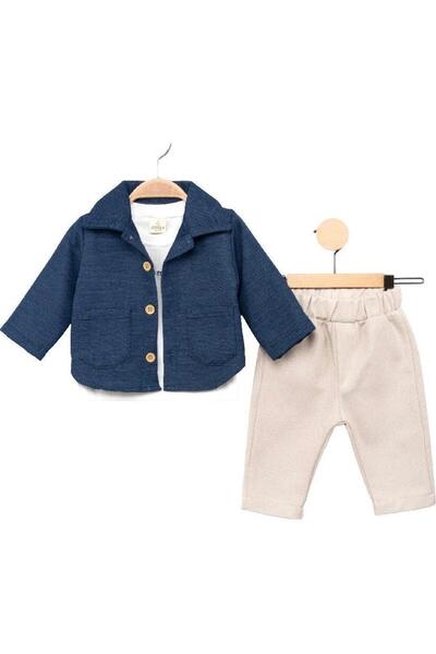 Efemkids 3-Piece Baby Boy Suit Corduroy Jacket Embroidered Suit Newborn Suit ...