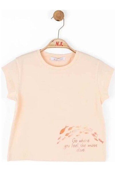 nk kids Nk girl's short sleeve crew neck t-shirt, ages 4-8, salmon