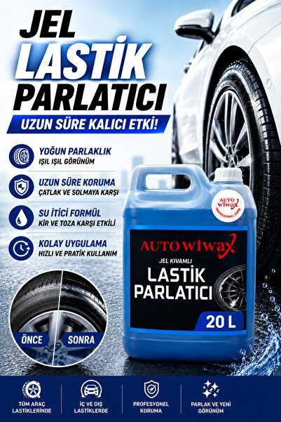 autowiwax Auto Wiwax 20 L Jel Lastik Parlatıcı Uzun Süre Kalıcı Profesyonel P...