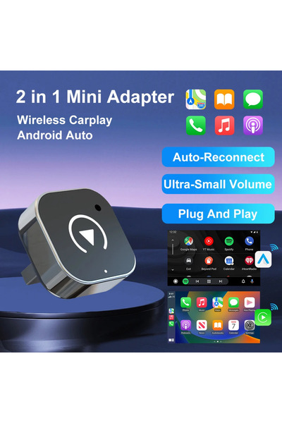 Choice CP AA FLIXIVI Wireless CarPlay/Android Auto Adapter Plug and Play for ...