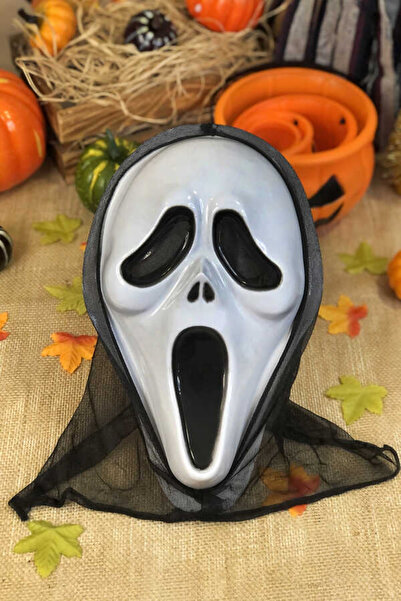 ReilaParty قناع صراخ مبطن من نوع Ghostface Scream، قناع وجه شبحي لزي الهالوين