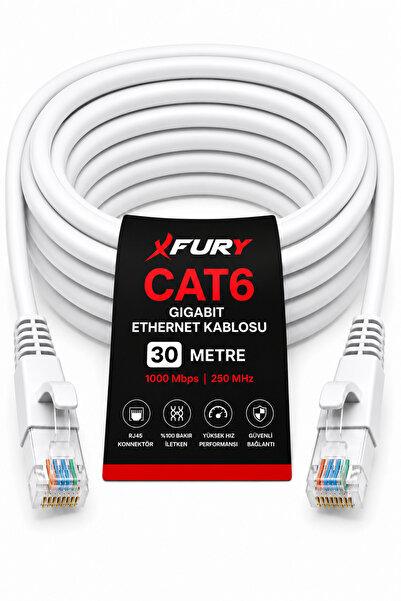 FURY Cat6 Ethernet Cable 30 Meters Rj45 Lan Internet Modem Router Computer Cable
