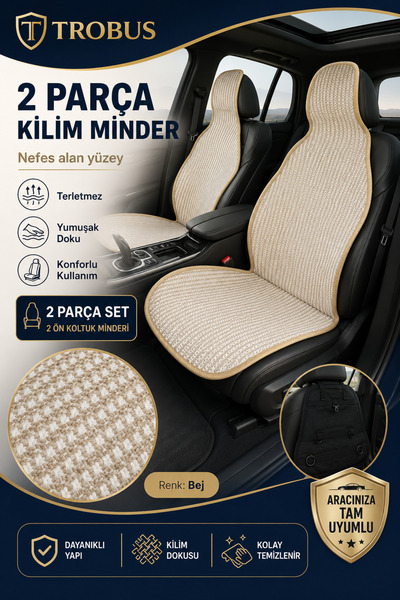 TROBUS Volkswagen Jetta C.Highline 2012-2020 Örme Ön 2 Parça Minder Terletmez...