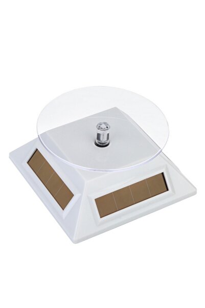 Choice White Solar Power Turntable Jewelry Display Plate Watch Bracelet Beads...