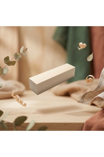 Woody.st Ihlamur Ahşap Oyma Blok 5x5x20 cm - Oyma ve El Sanatları İçin