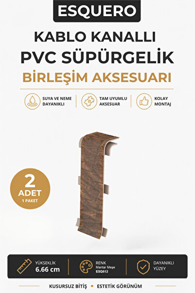 Genel Markalar Esquero Pvc Süpürgelik Mantar Meşe - Esq612 Birleşim Aksesuarı...