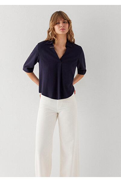 Mavi Navy Blue Blouse with Stitching Detail 1211611-91598