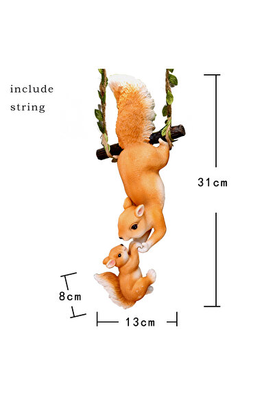 Choice sonxumother Mother Child Squirrel Resin Hanging Swing Ornament, Outdoo...