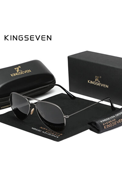Choice4 نظارات شمسية مستقطبة من KINGSEVEN باللون الرمادي الداكن للرجال والنسا...
