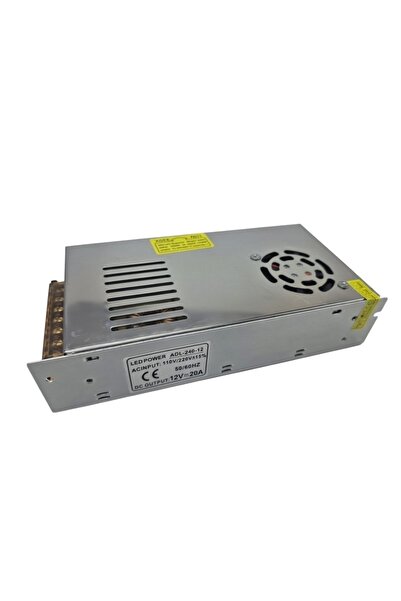 ZEYar Teknoloji 12 Volt 20 Amper Metal Kasa Aktif Soğutmalı Güç Kaynağı Kamer...