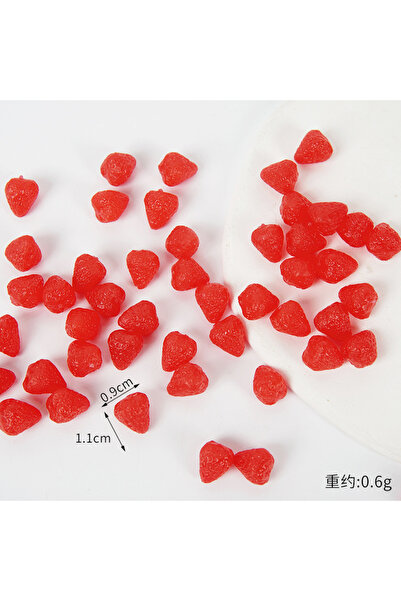 Choice1 50pcs 1.1cm 50pcs Mini PVC Simulation Strawberry Fake Fruit Model Min...