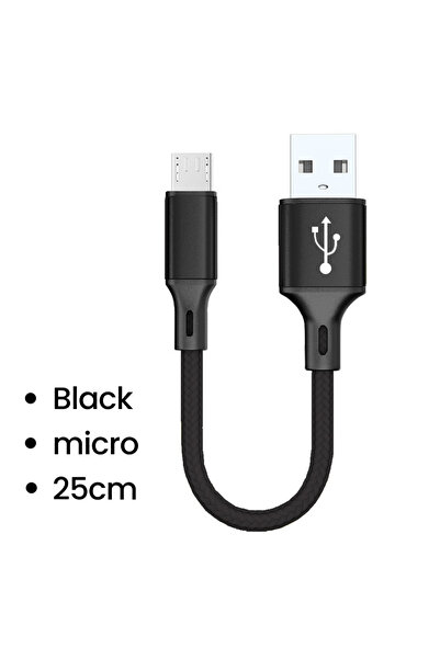 Choice 0.25m Black Micro 0.25M Short Cable Micro USB Cables Type C Data Cord ...