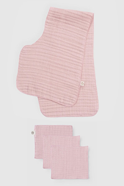 Little Gusto Organic Cotton Four Layer Muslin Shoulder Cover Baby Pink