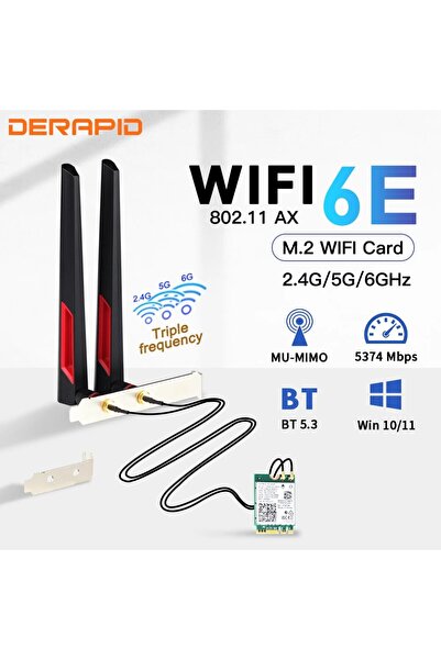 Choice AX210 10DBI Set WiFi 6E AX210 M.2 Wireless Adapter 2.4G/5G/6GHz Blueto...