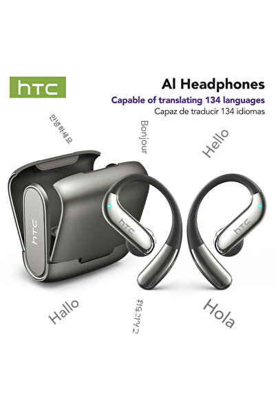 Choice سماعات أذن HTC NE23 سوداء AI Bluetooth V6.0 سماعات أذن لاسلكية مفتوحة ...