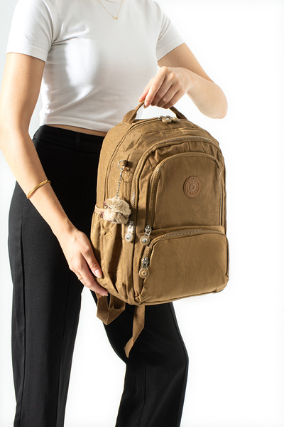 571 Collections Çanta Ultra Light Multi-Pocket Medium Size Backpack Tan Model...