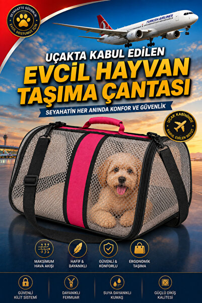 AlaPet Hava Alabilen Kedi Köpek Taşıma Çantası - Uçak İçin Uygun 10KG Kapasiteli