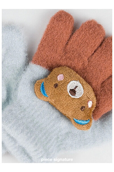 PIECE SIGNATURE Soft Children's Gloves with Cute Bear Accessories (1-3 Years ...