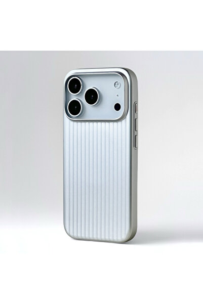 Choice32 iPhone17 Pro Max Silver Fashion Plating Luggage Stripes For MagSafe ...