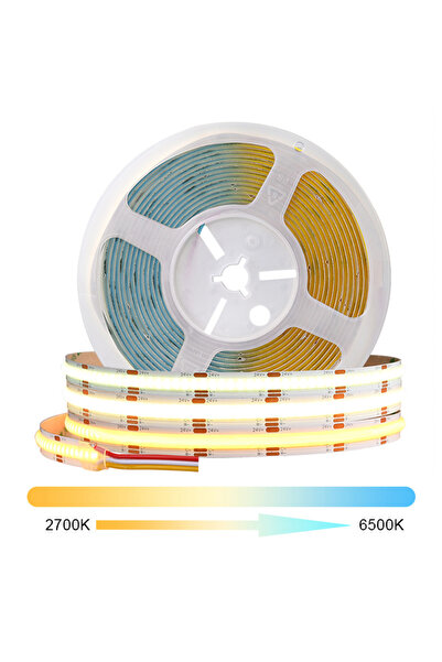 Choice 5m DC24V 2700K-6500K CCT COB LED Strip Lights High Density 608 LEDs/m ...