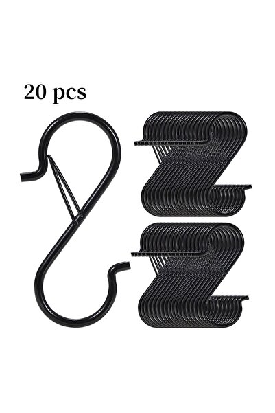 Choice 20pcs 5/10/20 PCS S Hooks with Safety Buckle, Heavy Duty Metal S Shape...