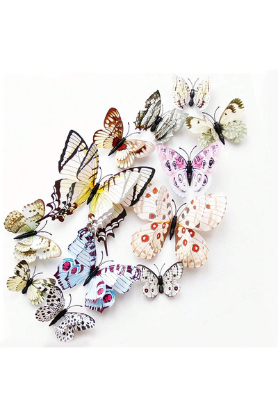 Choice6 Elegant white Butterfly wall decor 12pieces, 3D butterfly sticker for...