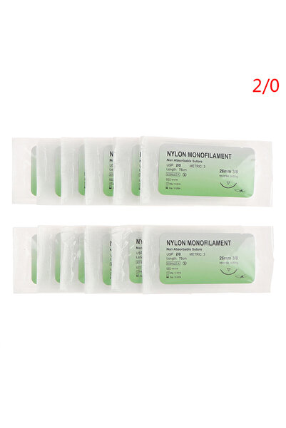 Choice8 F 12Pcs 2/0 3/0 4/0 5/0 Medical Needle Suture Nylon Monofilament Thre...