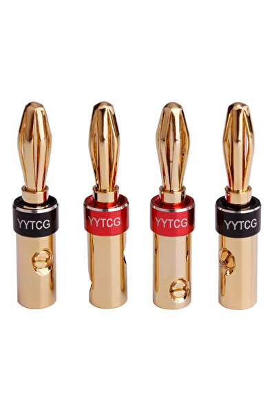 Choice 4Pcs YYTCG-24K Copper Gold plated banana connector, speaker plug, 4mm ...