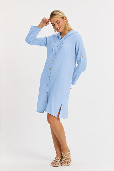 Heaven Ephesus Muslin Tunic - Muslin Hooded Long Sleeve - 1050