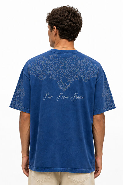 Respire Men's Far from Basic Washable Oversize T-Shirt Navy Blue