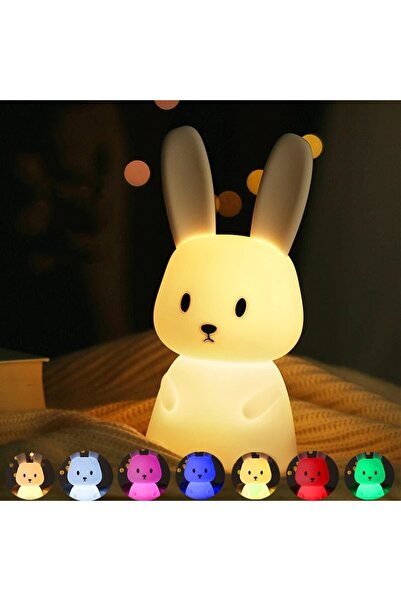 Choice seven - colors LED Night Light Silicone Rabbit Touch Sensor Lamp Cute ...
