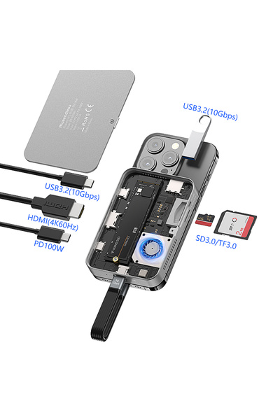 Choice MC806 Blueendless 8 In HUB M.2 2230 2242 2280 Magnetic NVME SSD Dockin...