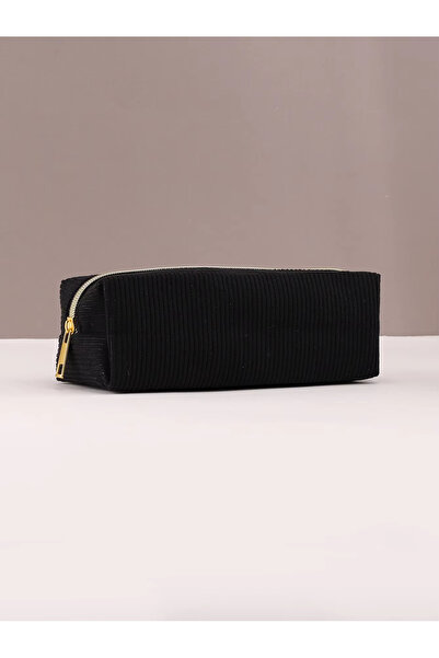 Choice black 1PC Solid Color Large Capacity Pencil Case Durable Stationery Ba...
