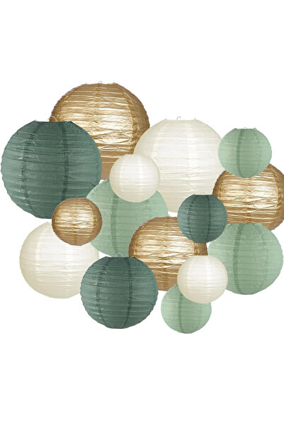 Choice 15Pcs 15-Piece Set of Paper Lantern Decorations, Round Hanging Paper L...