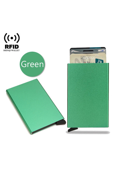 Choice3 Green Rfid Holder Metal Thin Slim Smart Wallet Men Women Wallets Pop ...