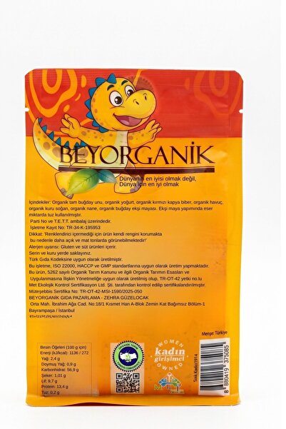 BEYORGANİK Organik Bebek Tarhanası 500gr (PESTİSİT VE AFLATOKSİN ANALİZLİ)