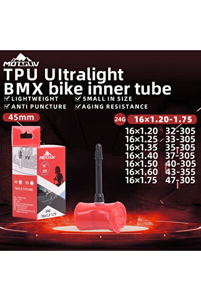 Choice 16x1.2-1.75 305 45mm MOTSUV Bicycle TPU Inner Tube Camera Tyre Cycling...