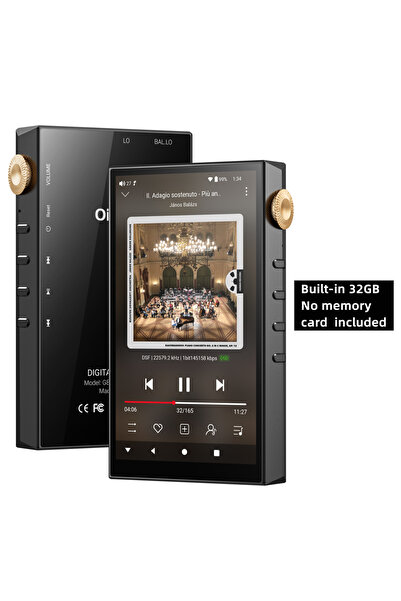 Choice1 32GB no card black 32GB/160GB HiFi Hi-Res Audio Player, Bluetooth and...