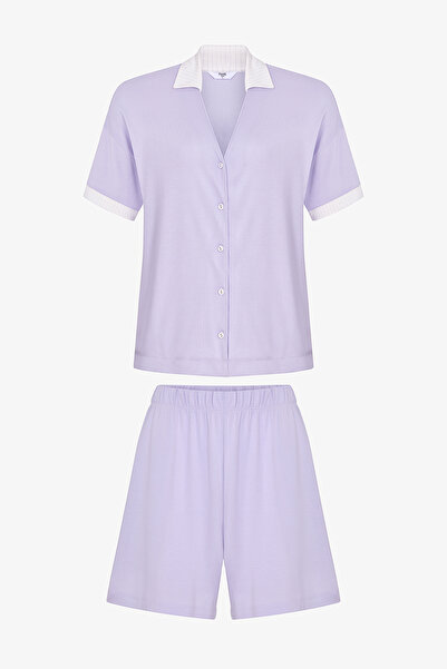 Penti Lila Collagen Shirt Short Sleeve Shorts Pajama Set