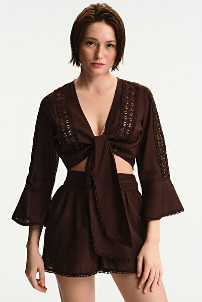 Penti Brown West 3/4 Sleeve Top