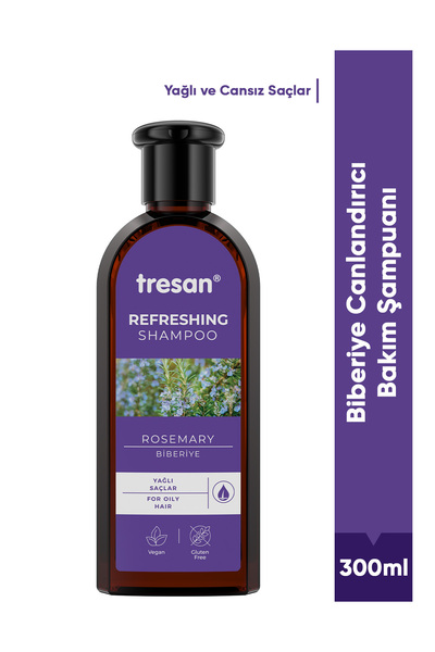 Tresan Biberiye Canlandırıcı Bakım Şampuanı – Yağlı ve Cansız Saçlar (300 ml)